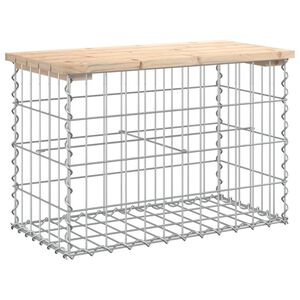vidaXL Garden Bench Gabion Design 63x31.5x42 cm Solid Wood Pine