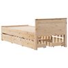 vidaXL Bed Frame without Mattress with Headboard 100x200 cm Solid Wood Pine