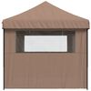 vidaXL Foldable Party Tent Pop-Up with 3 Sidewalls Brown