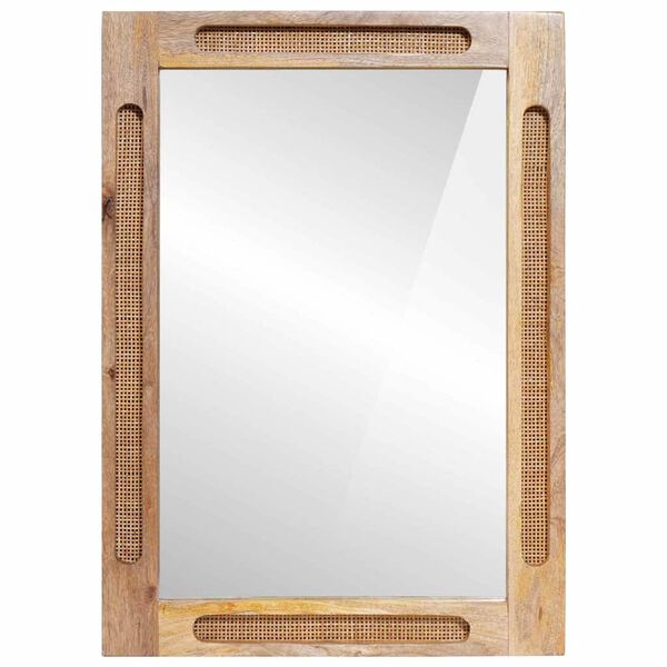 vidaXL Bathroom Mirror Brown 50 x 70 x 3 cm Solid Mango Wood