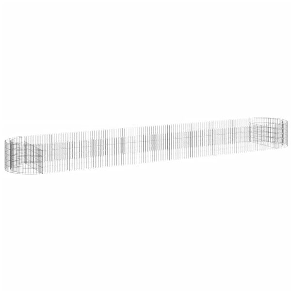 vidaXL Gabion Raised Bed Galvanised Iron 600x100x50 cm