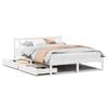vidaXL Bed Frame without Mattress White 135x190 cm Double Solid Wood Pine