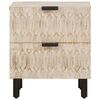 vidaXL Bedside Cabinet 2 pcs White 40 x 33 x 46 cm Solid Mango Wood
