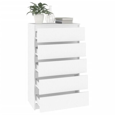 vidaXL Drawer Cabinet White 60x36x103 cm Engineered Wood