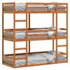 vidaXL Triple Bunk Bed without Mattress Wax Brown 80x200 cm Solid Wood Pine
