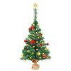 vidaXL Artificial Pre-lit Christmas Tree with Baubles Green 64 cm