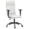 vidaXL Office Chair Height Adjustable White Mesh Fabric and Faux Leather
