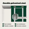 vidaXL Garden Shed with Extended Roof Green 277x107x181 cm Steel
