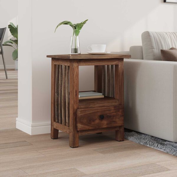 vidaXL Bedside Table Brown 30 x 30 x 47 cm Solid Reclaim Wood