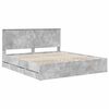 vidaXL Bed Frame with Drawer Concrete Grey 180 x 200 cm Engineer Wood