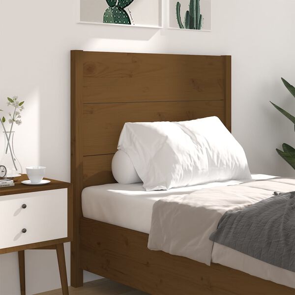 vidaXL Headboard Honey Brown 106x4x100 cm Solid Wood Pine