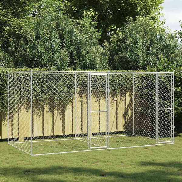 vidaXL Dog Cage Silver 400 x 200 x 200 cm Galvanised Steel
