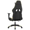 vidaXL Massage Gaming Chair with Footrest Black&Gold Faux Leather