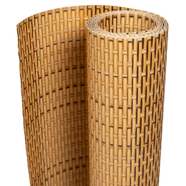 vidaXL Balcony Screen Light Brown 1000x80 cm Poly Rattan