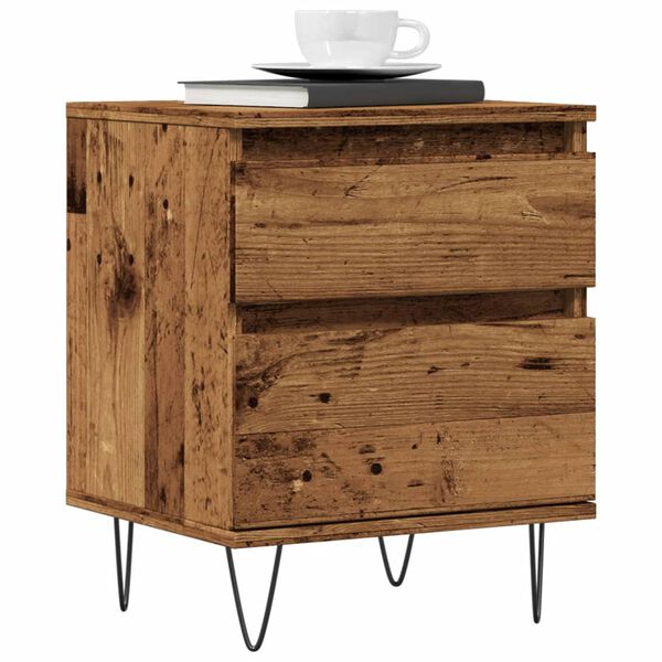 vidaXL Bedside Cabinet Old Wood 40x35x50 cm Engineered Wood