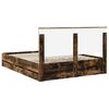 vidaXL Bed Frame with Drawer Smoked Oak 160 x 200 cm Engineer Wood