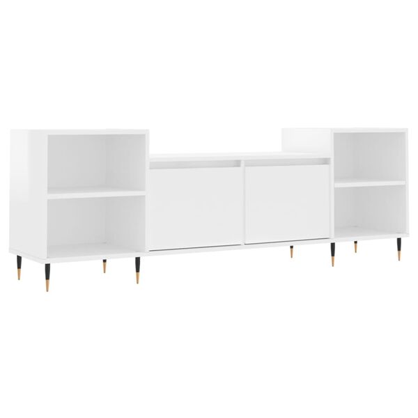 vidaXL TV Cabinet High Gloss White 160x35x55 cm Engineered Wood