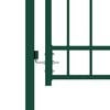 vidaXL Fence Gate Emmen with Spikes Steel 104x97 cm Green