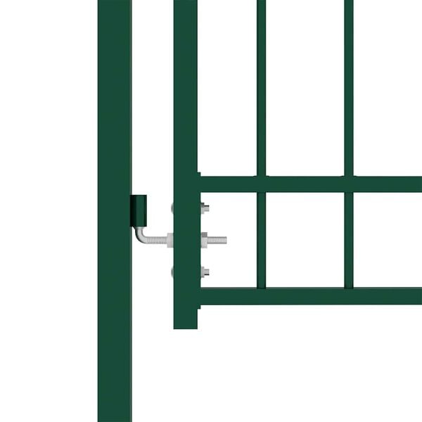 vidaXL Fence Gate Emmen with Spikes Steel 104x97 cm Green