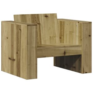 vidaXL Garden Sofa | Natural Wood | Impregnated Pine Wood | Single | Durable