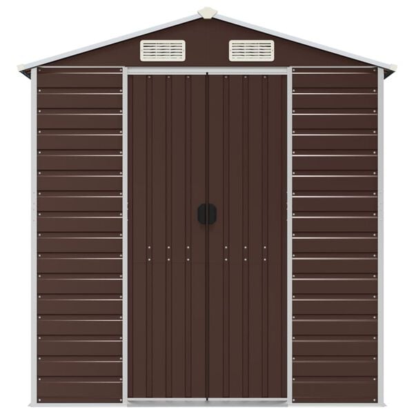 vidaXL Garden Shed Brown 191x725x198 cm Galvanised Steel
