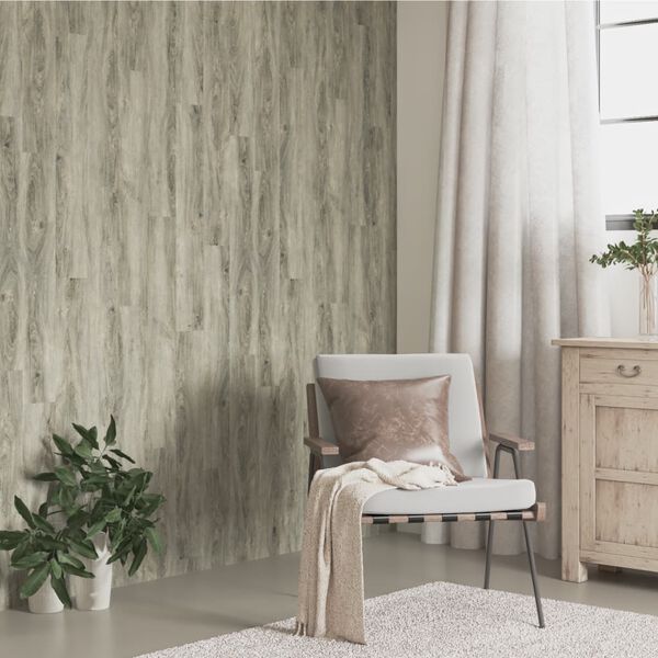 vidaXL Wall Panels Wood Look Grey PVC 4.12 m²