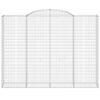 vidaXL Arched Gabion Baskets 3 pcs 300x50x220/240 cm Galvanised Iron