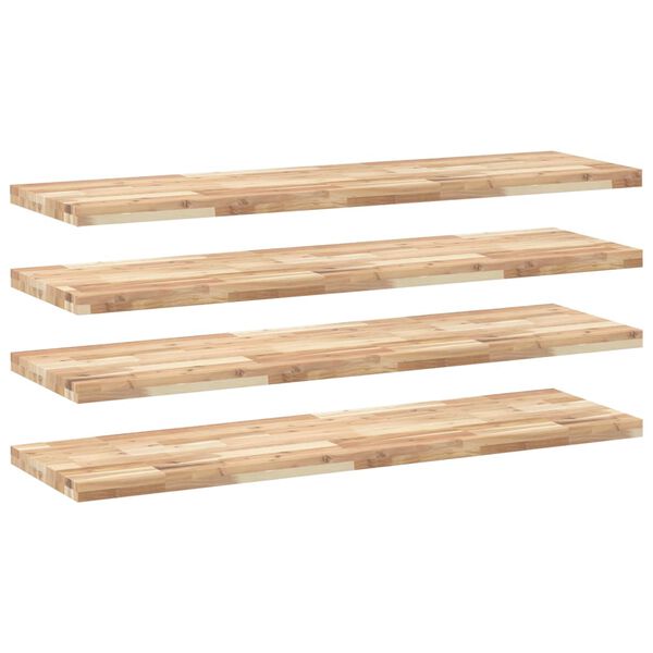 vidaXL Floating Shelves 4 pcs 120x40x4 cm Untreated Solid Wood Acacia