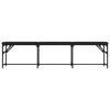 vidaXL Dining Bench Black 186x32x45 cm Steel and Faux Leather