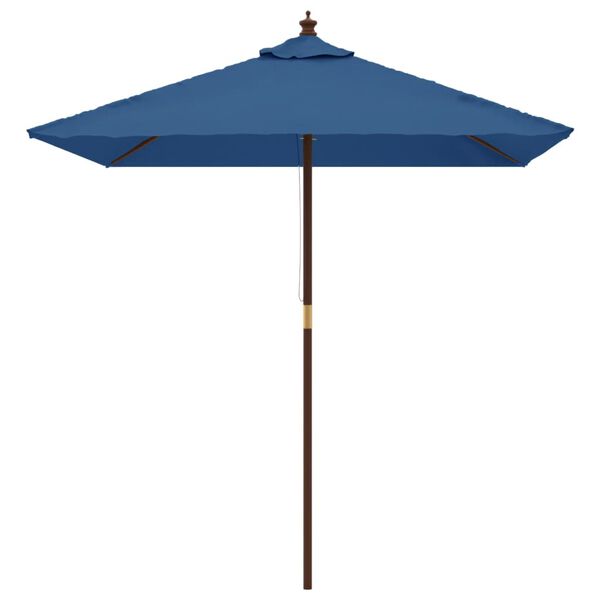 vidaXL Garden Parasol with Wooden Pole Azure Blue 198x198x231 cm