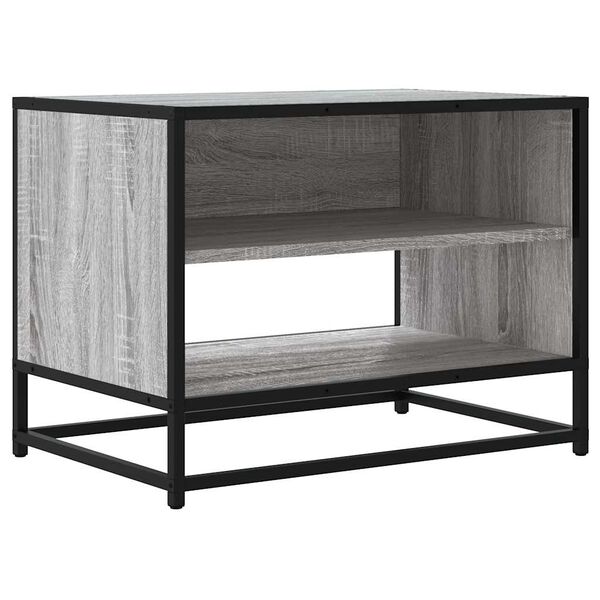 vidaXL TV Cabinet Grey Sonoma 61x40x46 cm Engineered Wood and Metal