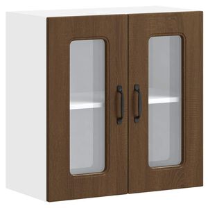 vidaXL Kitchen Wall Cabinet with Glass Door "Kalmar" Brown Oak