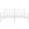 vidaXL Metal Bed Frame without Mattress with Footboard White 180x200cm