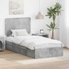 vidaXL Storage Bed Concrete Grey 90 x 190 cm Engineered Wood