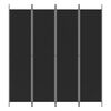 vidaXL 4-Panel Room Divider Black 200x220 cm Fabric