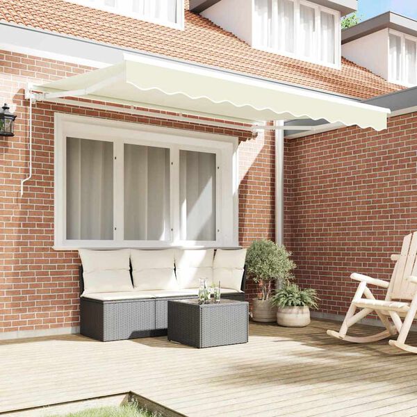 vidaXL Retractable Awning Cream 300 x 200 cm Polyester and Metal