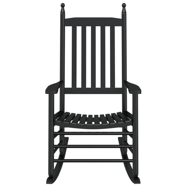 vidaXL Rocking Chairs with Curved Seats 2 pcs Black Solid Wood Poplar