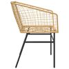 vidaXL Garden Chairs 2 pcs Brown Poly Rattan