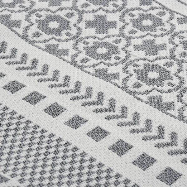vidaXL Rug Grey and White 80x300 cm Cotton