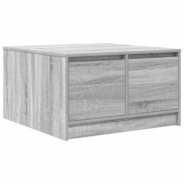 vidaXL Coffee Table with Drawers Grey Sonoma 70.5x70x40 cm