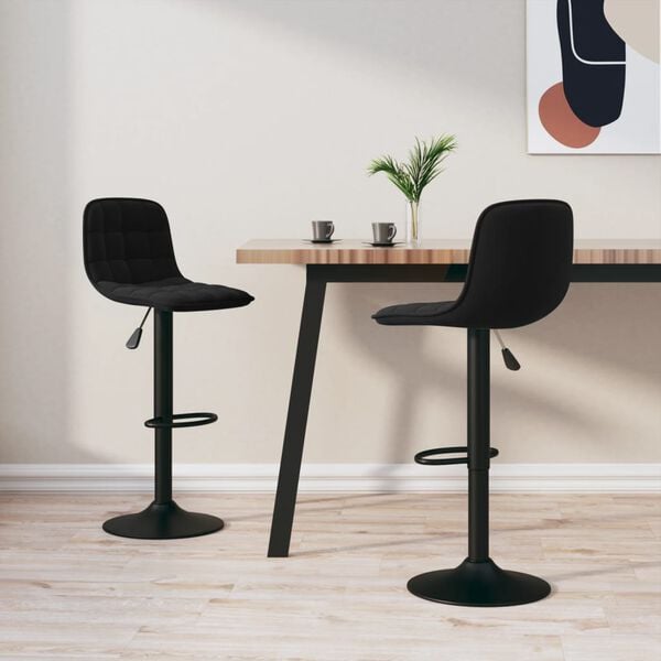 vidaXL Bar Stools 2 pcs Black Velvet
