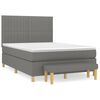 vidaXL Box Spring Bed with Mattress Dark Grey 140x200 cm Fabric