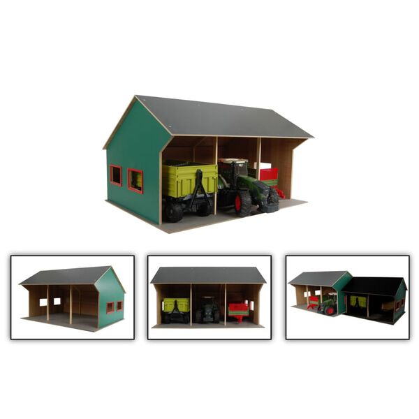 Kids Globe Play Agricultural Shed for 3 Toy Vehicles 1:16