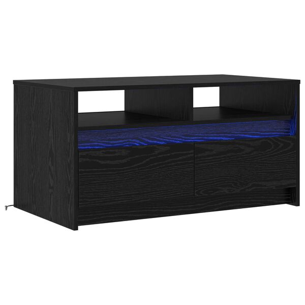 vidaXL Coffee Table Black Oak 90 x 50 x 45 cm Engineered Wood