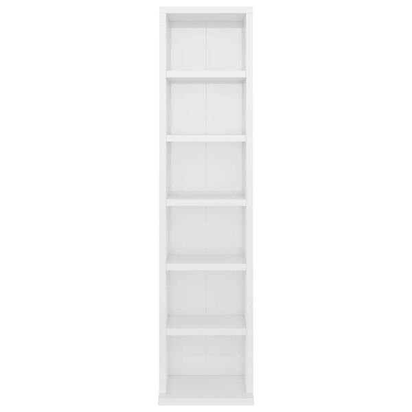 vidaXL CD Cabinet High Gloss White 21x20x88 cm Engineered Wood