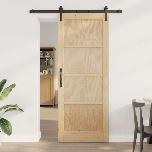 vidaXL Sliding Door ORKDAL Brown 83 x 211 cm Solid Pine Wood