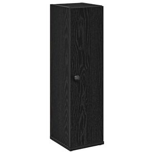 vidaXL Bathroom Cabinet with Roll Holder Black 20.5x22x72 cm