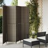 vidaXL Room Divider 4 Panels Grey Poly Rattan