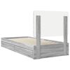 vidaXL Storage Bed with Drawer Grey Sonoma 75 x 190 cm Engineered Wood