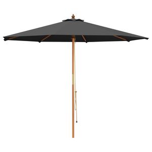 vidaXL Garden Parasol &Oslash; 300 x 248 cm Solid Eucalyptus Wood Anthracite